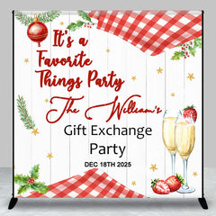 Lofaris Custom Name Christmas Gift Exchange Party Backdrop