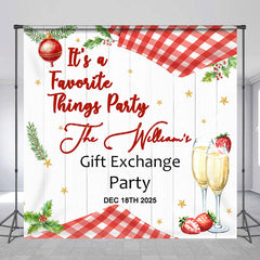 Lofaris Custom Name Christmas Gift Exchange Party Backdrop