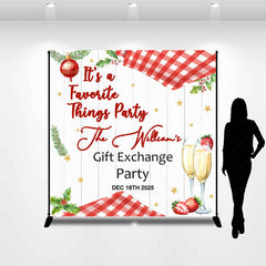 Lofaris Custom Name Christmas Gift Exchange Party Backdrop