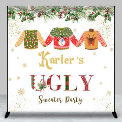 Lofaris Custom Name Christmas Ugly Sweater Party Backdrop