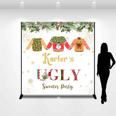 Lofaris Custom Name Christmas Ugly Sweater Party Backdrop