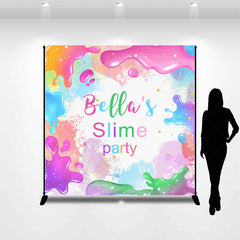 Lofaris Custom Name Colorful Slime Birthday Party Backdrop