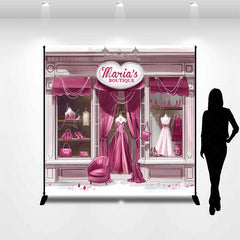 Lofaris Custom Name Elegant Pink Boutique Birthday Backdrop