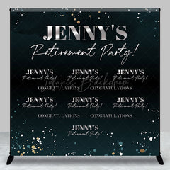 Lofaris Custom Name Glitter Green Retirement Party Backdrop