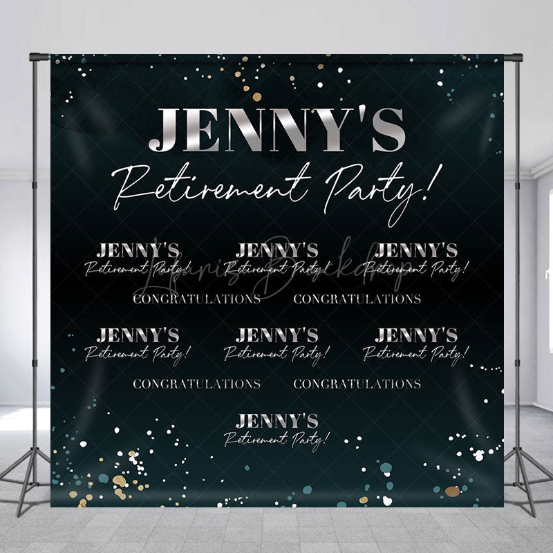 Lofaris Custom Name Glitter Green Retirement Party Backdrop