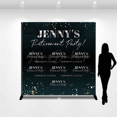 Lofaris Custom Name Glitter Green Retirement Party Backdrop