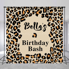 Lofaris Custom Name Leopard Print Birthday Bash Backdrop