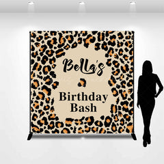 Lofaris Custom Name Leopard Print Birthday Bash Backdrop