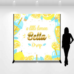 Lofaris Custom Name Little Lemon Drop Baby Shower Backdrop