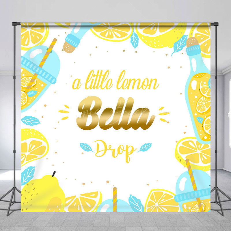 Lofaris Custom Name Little Lemon Drop Baby Shower Backdrop