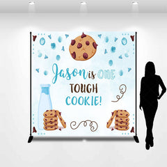 Lofaris Custom Name One Tough Cookie Blue Birthday Backdrop