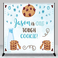 Lofaris Custom Name One Tough Cookie Blue Birthday Backdrop