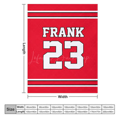 Lofaris Custom Number Name Red White Sport Blanket For Gifts