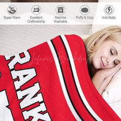 Lofaris Custom Number Name Red White Sport Blanket For Gifts