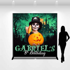 Lofaris Custom Photo Name Halloween 8th Birthday Backdrop