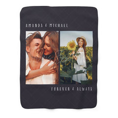 Lofaris Custom Photo Sherpa Fleece Blanket With Text