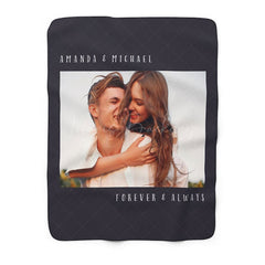 Lofaris Custom Photo Sherpa Fleece Blanket With Text