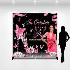 Lofaris Custom Pink Black Breast Cancer Awareness Backdrop