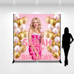 Lofaris Custom Pink Gold Balloons 30th Birthday Backdrop