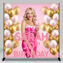 Lofaris Custom Pink Gold Balloons 30th Birthday Backdrop