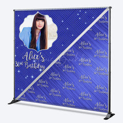 Lofaris Custom Royal Blue Step And Repeat Birthday Backdrop