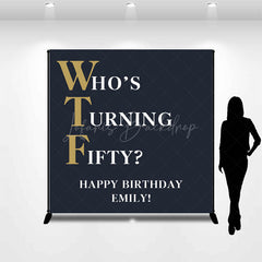 Lofaris Custom Text Name Navy Blue Happy Birthday Backdrop