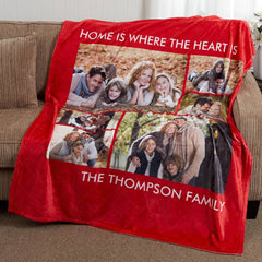 Lofaris Customized Photo Blanket with Text For Family Gift