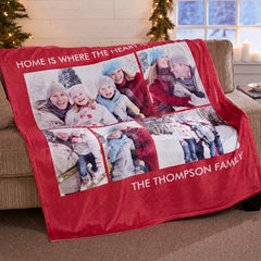 Lofaris Customized Photo Blanket with Text For Family Gift