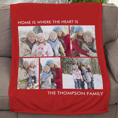 Lofaris Customized Photo Blanket with Text For Family Gift