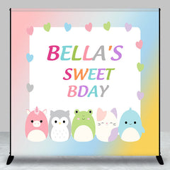 Lofaris Cute Animals Notes Custom Sweet Birthday Backdrop