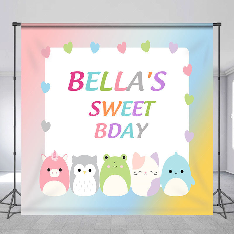 Lofaris Cute Animals Notes Custom Sweet Birthday Backdrop