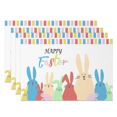 Lofaris Cute Colorful Bunny Happy Easter Set Of 4 Placemats