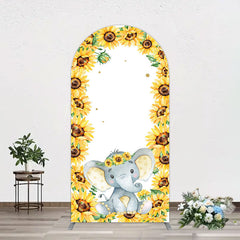 Lofaris Cute Elephant Sunflower Baby Shower Arch Backdrop