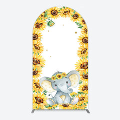 Lofaris Cute Elephant Sunflower Baby Shower Arch Backdrop