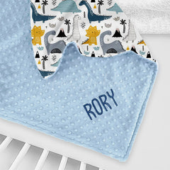 Lofaris Cute Herbivorous Dinosaur Minky Baby Blanket For Boys