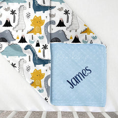 Lofaris Cute Herbivorous Dinosaur Minky Baby Blanket For Boys