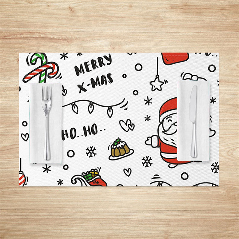 Lofaris Cute Hohoho Christmas Santa Claus Set Of 4 Placemats