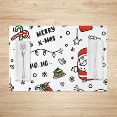 Lofaris Cute Hohoho Christmas Santa Claus Set Of 4 Placemats