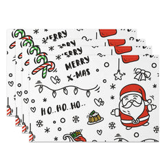 Lofaris Cute Hohoho Christmas Santa Claus Set Of 4 Placemats