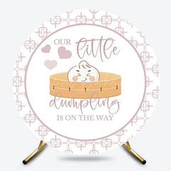 Lofaris Cute Little Dumpling Round Baby Shower Backdrop