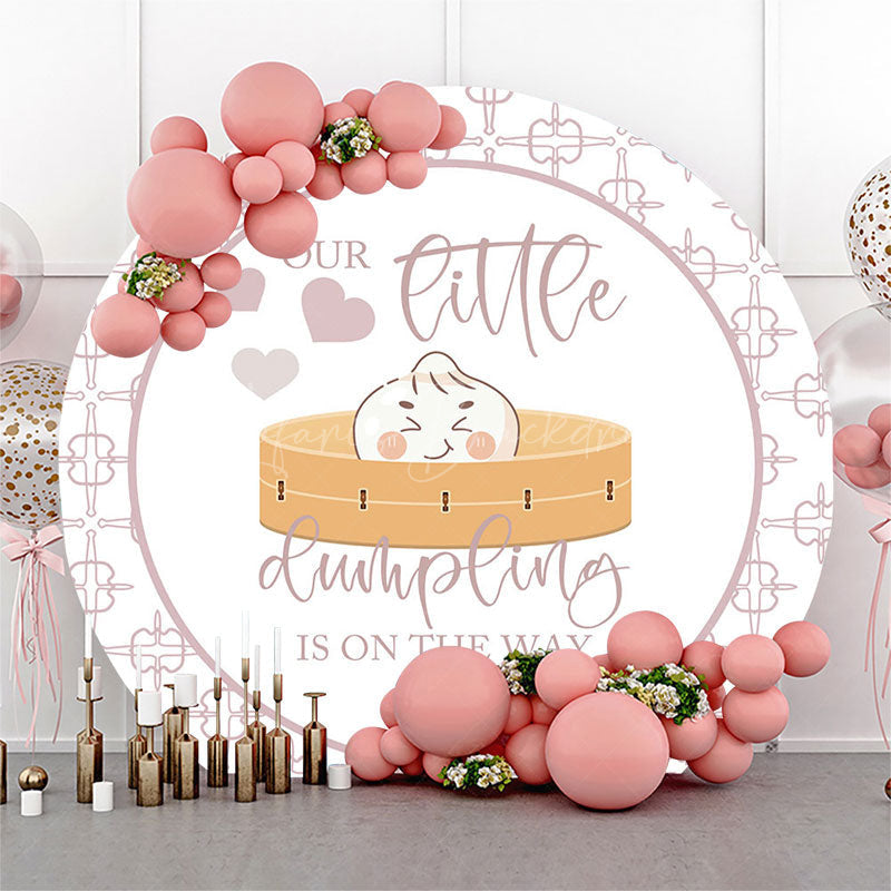 Lofaris Cute Little Dumpling Round Baby Shower Backdrop