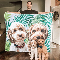 Lofaris Cute Realistic Dogs Pattern Cozy Custom Pet Blanket