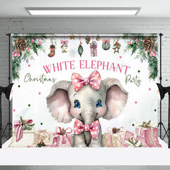 Lofaris Cute White Elephant Gifts Christmas Party Backdrop