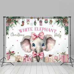 Lofaris Cute White Elephant Gifts Christmas Party Backdrop