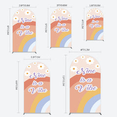 Lofaris Daisy Rainbow Nine Is A Vibe Birthday Arch Backdrop