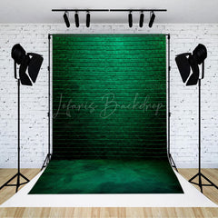 Lofaris Dark Green Retro Bricks Wall Photography Backdrop