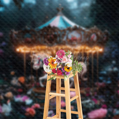 Lofaris Dark Night Floral Carousel Fine Art Photo Backdrop