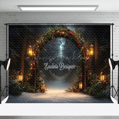 Lofaris Dark Night Lighted Arch Gate Christmas Vibe Backdrop