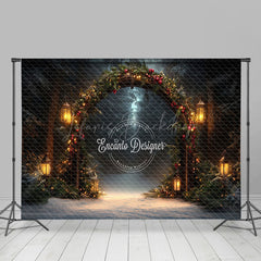 Lofaris Dark Night Lighted Arch Gate Christmas Vibe Backdrop