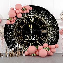 Lofaris Dazzling Gold Clock New Year Round Backdrop For Party